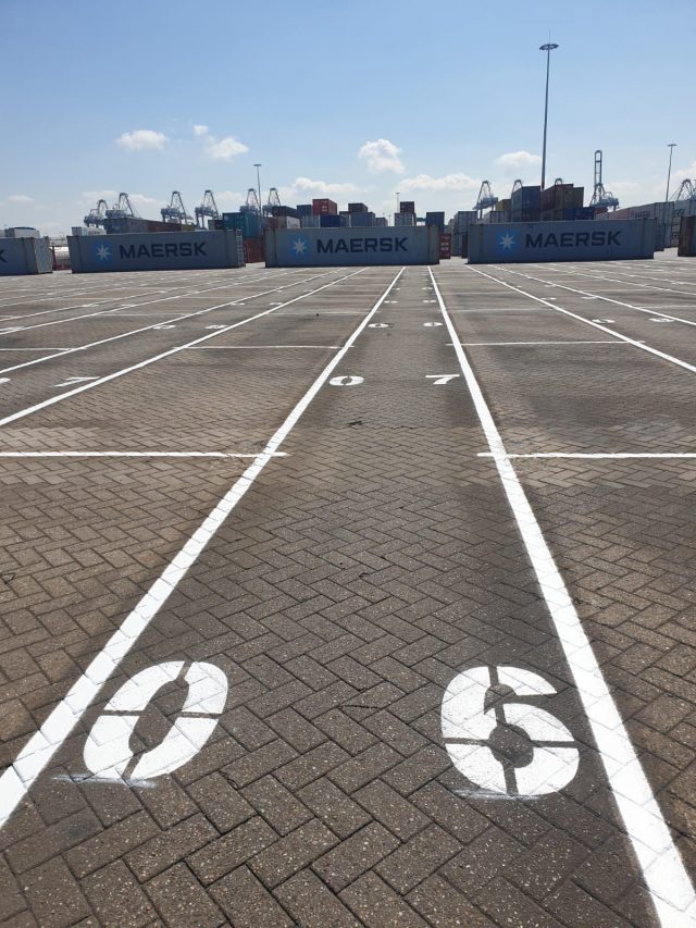 Belijningen Containervakken terminal industrie