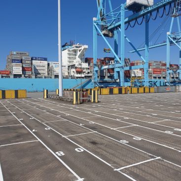 Belijningen Containervakken terminal industrie